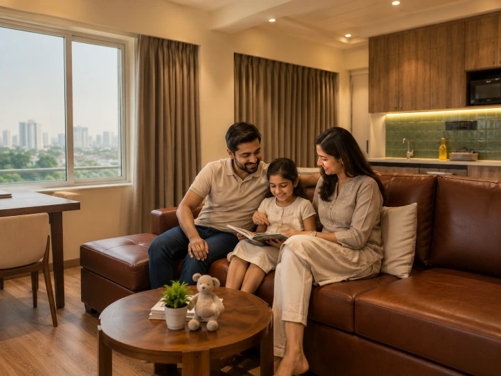 Comfortable serviced apartment for a family stay in Mumbai