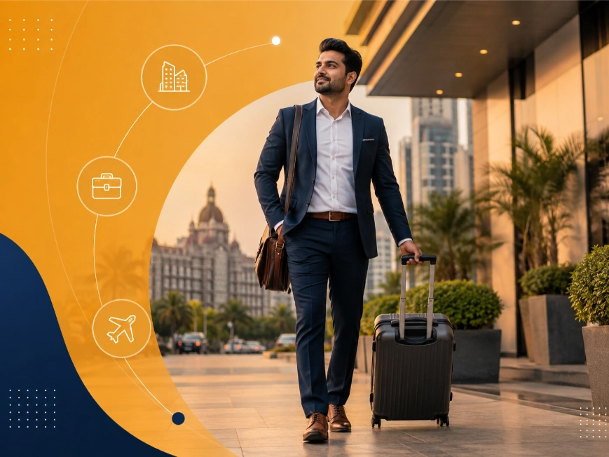 Business traveller working from a furnished Rudraya Homes apartment
