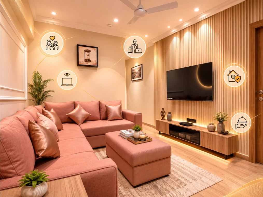 Managed serviced apartment at Rudraya Homes