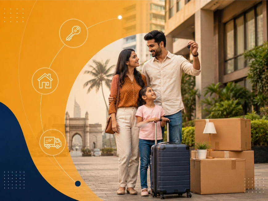 Family enjoying a furnished temporary home in Mumbai